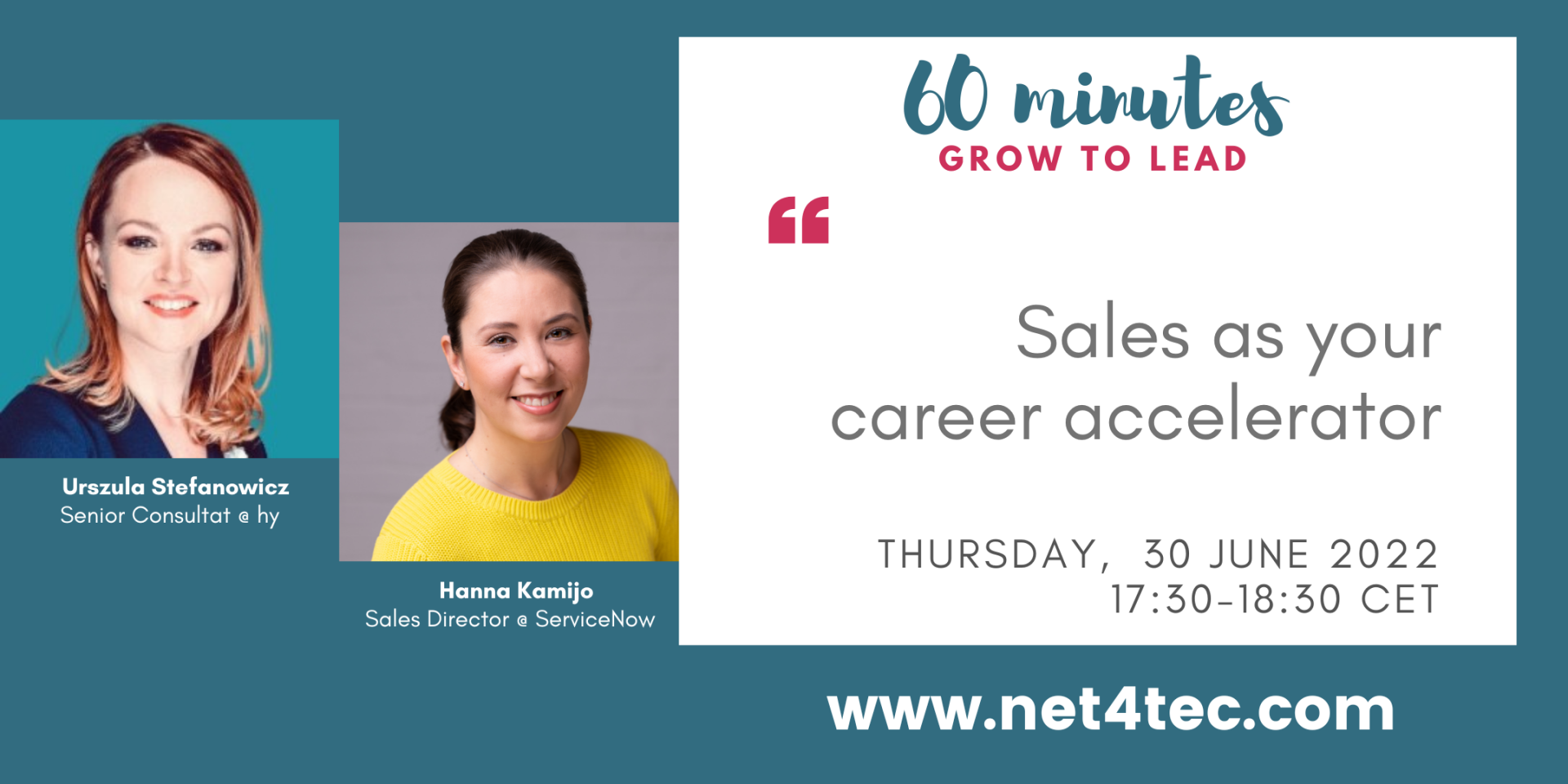 60' Grow to Lead | Sales as your Career Accelerator | Hanna Kamijo &Urszula Bruski