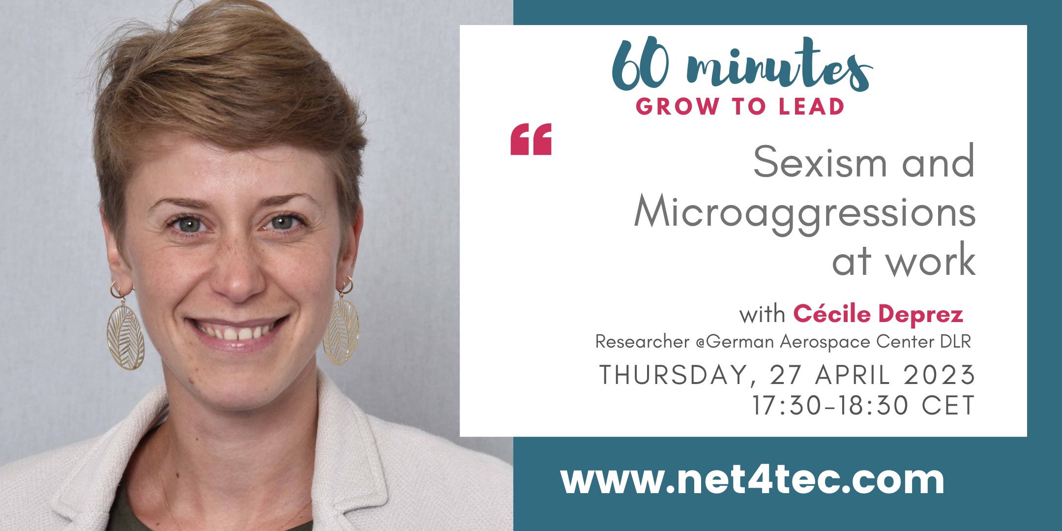 60' GROW TO LEAD Session | Sexism and Microaggressions at work | Cécile Deprez | net4tec