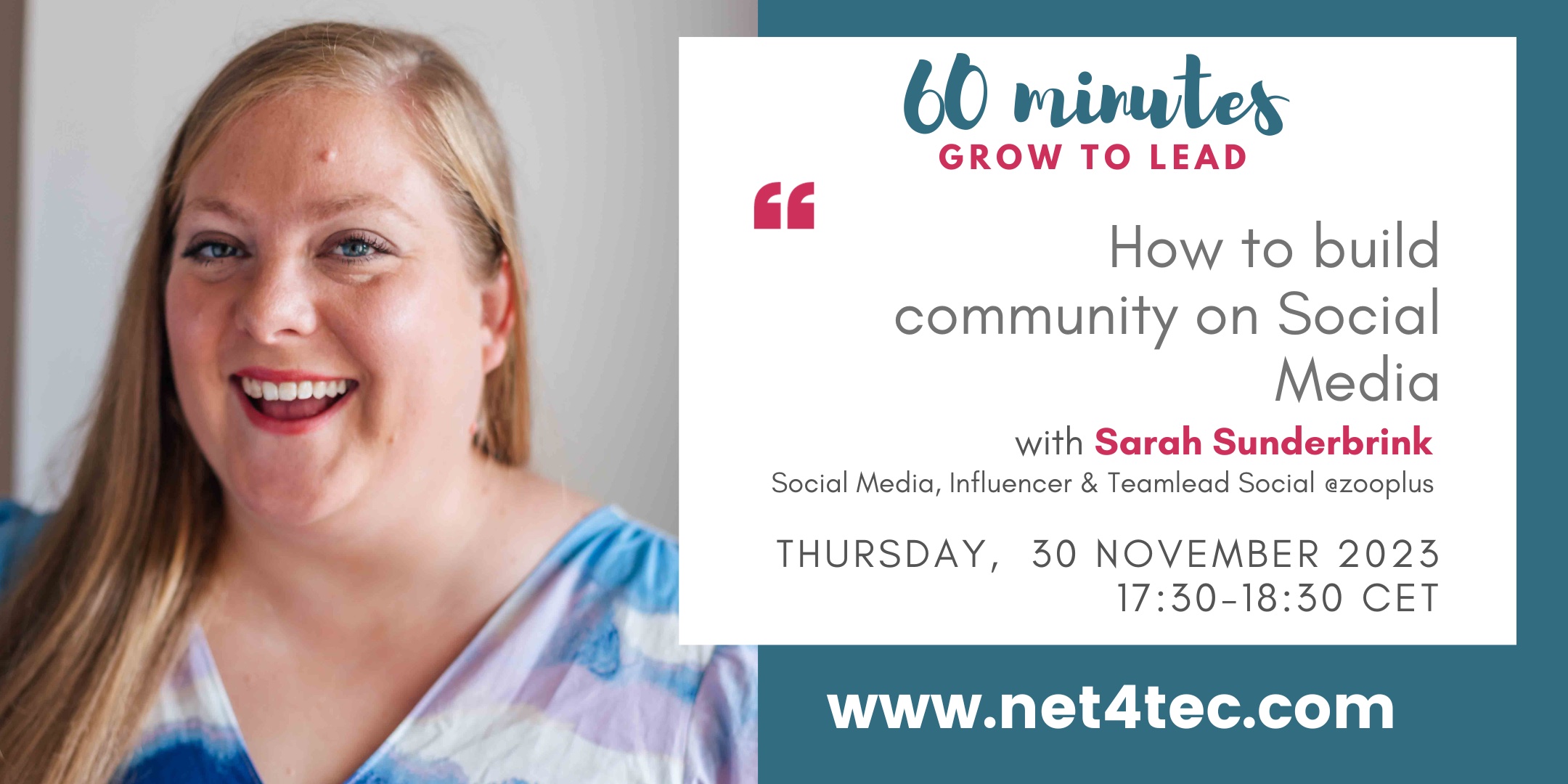 60' Grow to Lead Sessions with Sarah Sunderbrink