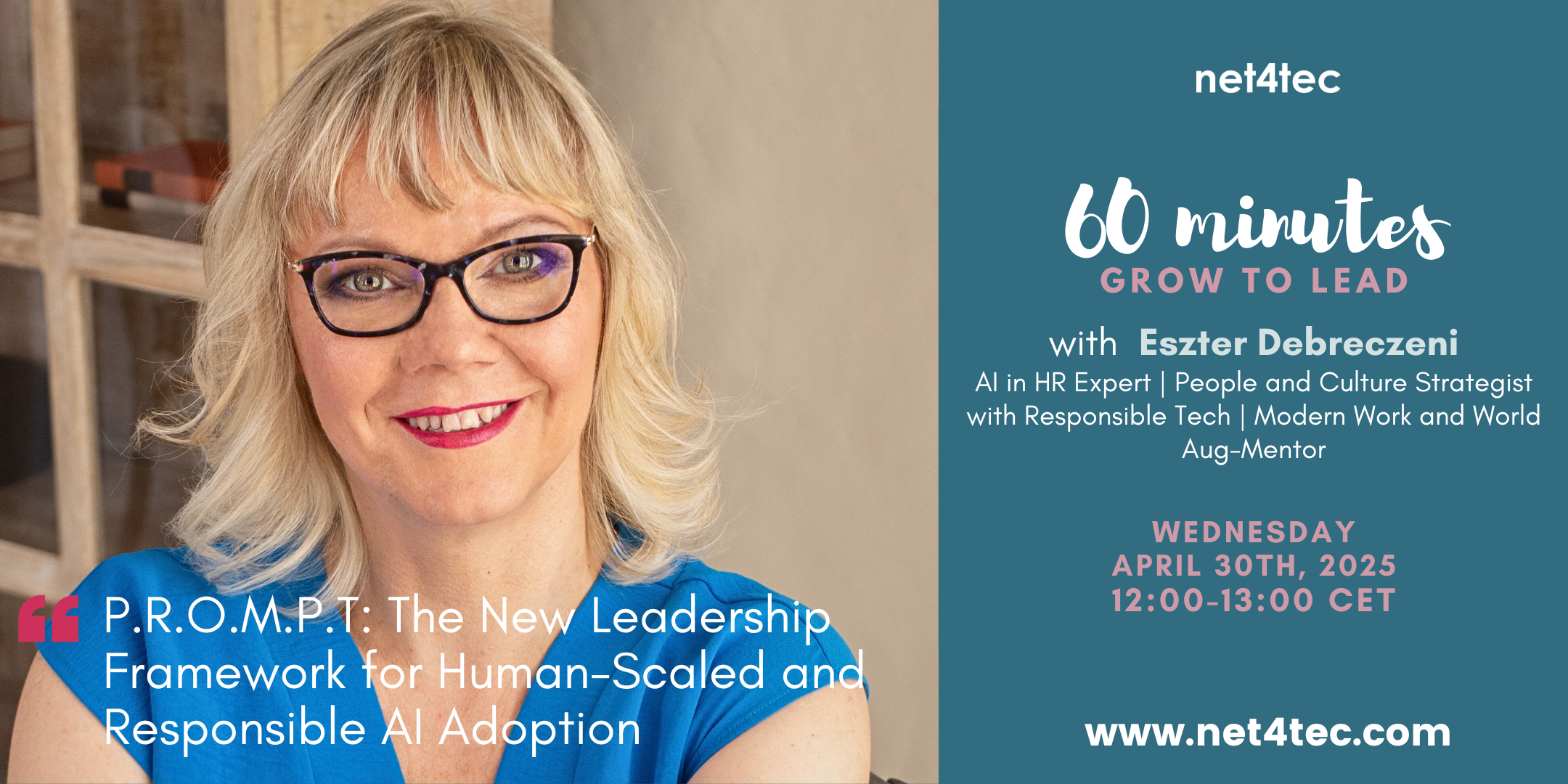 60 Minutes Grow To Lead Session _The New Leadership Framework for Human-Scaled and Responsible AI Adoption _ Eszter Debreczeni
